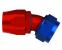 Aeroquip 30° Elbow Reusable Red/Blue Anodized Aluminum Non-Swivel JIC/AN 37° Racing Fittings