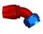 Aeroquip 60° Elbow Reusable Red/Blue Anodized Aluminum Non-Swivel JIC/AN 37° Racing Fittings