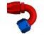 Aeroquip 150° Elbow Reusable Red/Blue Anodized Aluminum Non-Swivel JIC/AN 37° Racing Fittings