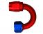 Aeroquip 180° Elbow Reusable Red/Blue Anodized Aluminum Non-Swivel JIC/AN 37° Racing Fittings