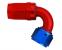 Aeroquip 120° Elbow Reusable Red/Blue Anodized Aluminum Swivel JIC/AN 37° Racing Fittings