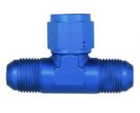 Aeroquip Blue Anodized Aluminum Tee With Female On The Bottom Adapters