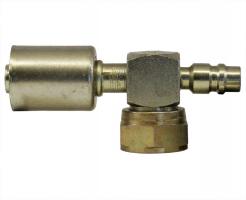Gates 90° Block Aluminum Female Rotalok (Compressor Connection) with R134a Service Port PolarSeal Fittings