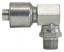 Gates 90° Block MegaCrimp Male Pipe Swivel (NPTF - Without 30° Cone Seat) Braided Fittings