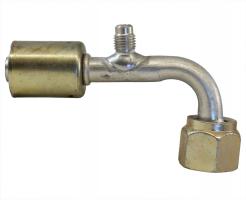 Gates 10ACA-10FTONR12SP90 90° Elbow  Aluminum Female SAE Tube O-Ring Nut Swivel with R12 Service Port PolarSeal Fittings