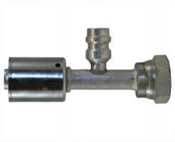 Gates 10ACA-10FTON134SPH Aluminum Female SAE Tube O-Ring Nut Swivel with R134a High Pressure Service Port PolarSeal Fittings