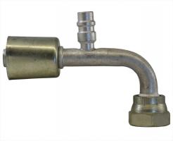 Gates 12ACA-10FTON134SP90 90° Elbow Aluminum Female SAE Tube O-Ring Nut Swivel with R134a Service Port PolarSeal Fittings