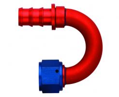 Aeroquip 180° Elbow SOCKETLESS™ Red/Blue Anodized Aluminum JIC/AN 37° Fittings