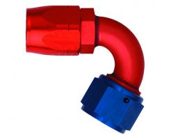 Aeroquip FCM1044 120° Elbow Reusable Red/Blue Anodized Aluminum Non-Swivel JIC/AN 37° Racing Fittings