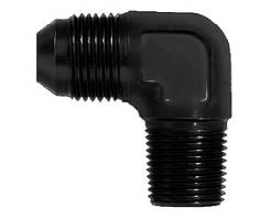 Aeroquip 90° Elbow Black Anodized Aluminum Male AN to Pipe Adapters