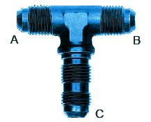 Aeroquip Blue Anodized Aluminum Bulkhead Tee Adapters