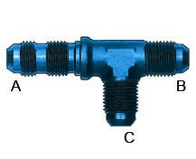 Aeroquip Blue Anodized Aluminum Bulkhead Run Tee Adapters