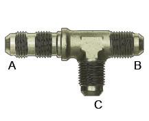 Aeroquip Nickel-Plated Aluminum Bulkhead Run Tee Adapters