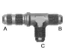 Aeroquip Steel Bulkhead Run Tee Adapters