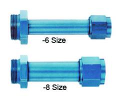 Aeroquip Blue Anodized Aluminum "Holley Dual Feed 750" Female to Male Carburetor Adapters